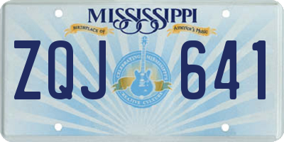 MS license plate ZQJ641