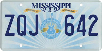 MS license plate ZQJ642