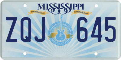 MS license plate ZQJ645