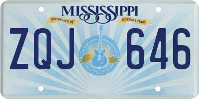 MS license plate ZQJ646