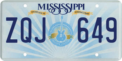 MS license plate ZQJ649