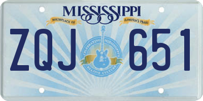 MS license plate ZQJ651