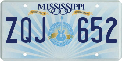 MS license plate ZQJ652