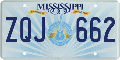 MS license plate ZQJ662