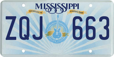 MS license plate ZQJ663