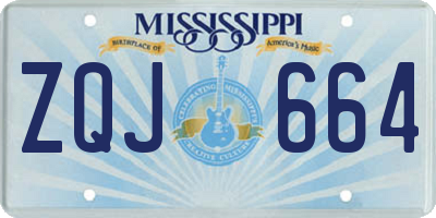 MS license plate ZQJ664