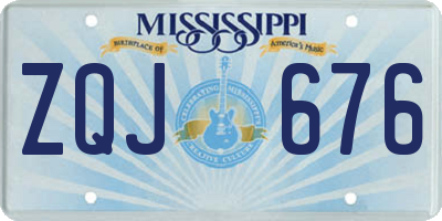 MS license plate ZQJ676
