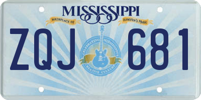 MS license plate ZQJ681