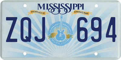 MS license plate ZQJ694
