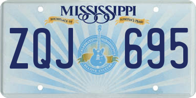 MS license plate ZQJ695