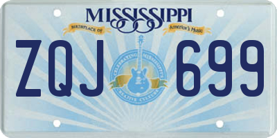 MS license plate ZQJ699