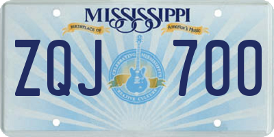 MS license plate ZQJ700