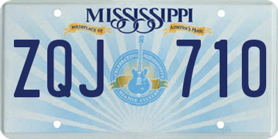 MS license plate ZQJ710