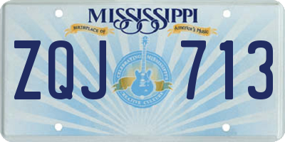 MS license plate ZQJ713