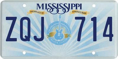 MS license plate ZQJ714