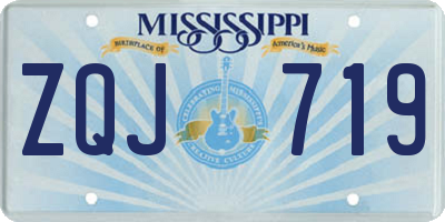 MS license plate ZQJ719