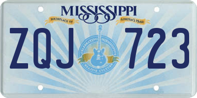 MS license plate ZQJ723