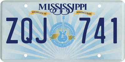 MS license plate ZQJ741