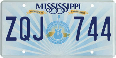 MS license plate ZQJ744