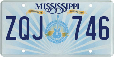 MS license plate ZQJ746