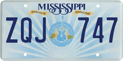 MS license plate ZQJ747