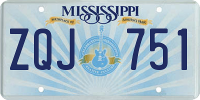 MS license plate ZQJ751