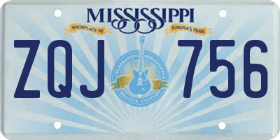 MS license plate ZQJ756