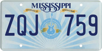 MS license plate ZQJ759