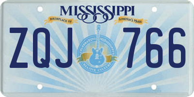 MS license plate ZQJ766