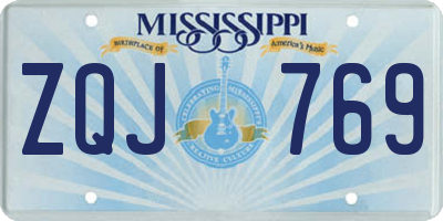 MS license plate ZQJ769