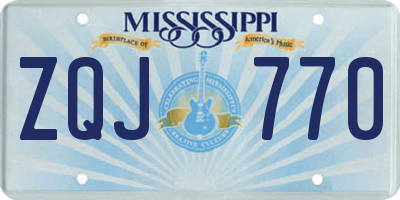 MS license plate ZQJ770