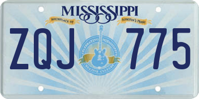 MS license plate ZQJ775
