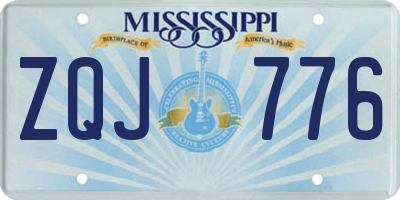 MS license plate ZQJ776