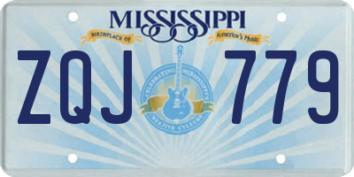MS license plate ZQJ779
