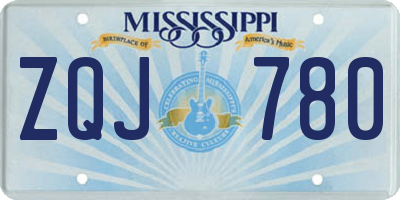 MS license plate ZQJ780
