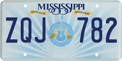 MS license plate ZQJ782