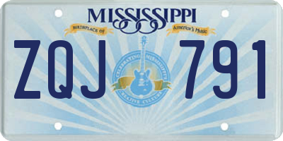 MS license plate ZQJ791