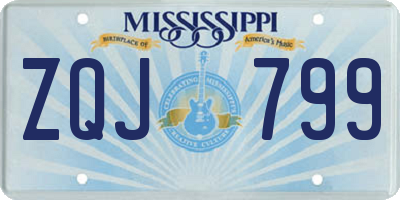 MS license plate ZQJ799