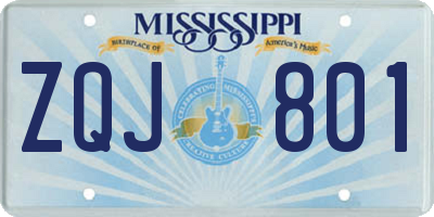 MS license plate ZQJ801