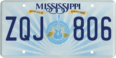MS license plate ZQJ806
