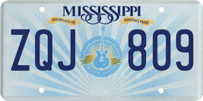 MS license plate ZQJ809