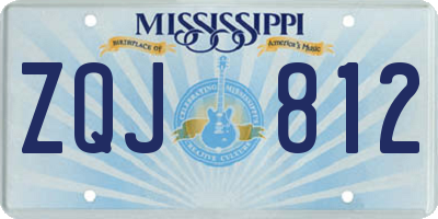 MS license plate ZQJ812