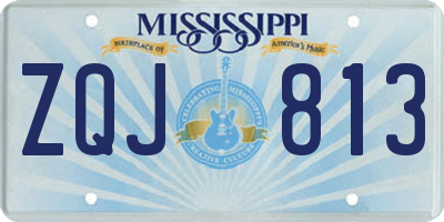 MS license plate ZQJ813