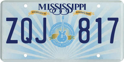 MS license plate ZQJ817