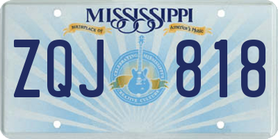 MS license plate ZQJ818