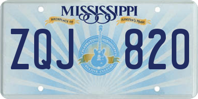 MS license plate ZQJ820