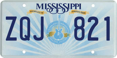 MS license plate ZQJ821