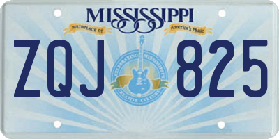 MS license plate ZQJ825