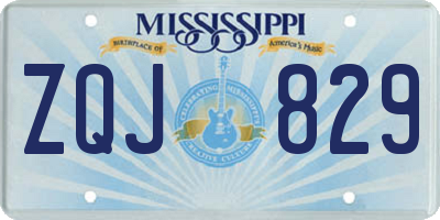 MS license plate ZQJ829