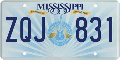 MS license plate ZQJ831